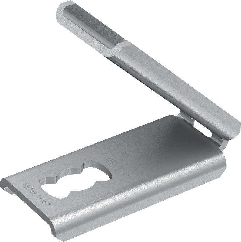 Soporte angular MQW-2/45 Ángulo galvanizado de 45 o 135 grados para la conexión de varios carriles de carga MQ