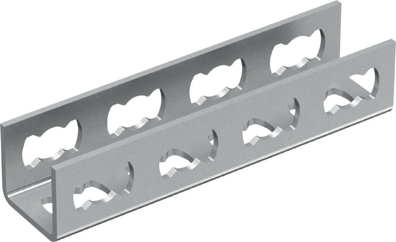 MQV-M12 Conector de carril galvanizado para el uso como prolongador longitudinal para los carriles de carga MQ