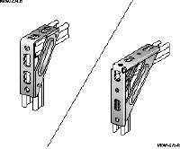 Soporte angular MQW-S-R Ángulo pesado de acero inoxidable (A4) de 90 grados para la conexión de varios carriles de carga MQ en aplicaciones de carga media/pesadas