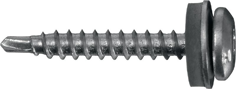 Tornillos para metal autotaladrantes S-MD 31 LPS Tornillo autotaladrante de cabeza alomada (acero inoxidable A2) con arandela de 12 mm para fijaciones de metal a metal de espesor bajo (hasta 4.0 mm)
