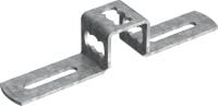 MIC-MI/MQ-X Conector multiángulo galvanizado en caliente (HDG) para la fijación de carriles de carga MQ en perpendicular a vigas MI