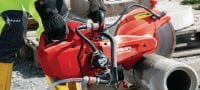 Tronzadora a gasolina DSH 600-X (300 mm) Sierra a gasolina compacta y con mango superior (63 cc) con freno de disco que permite profundidades de corte de hasta 120 mm con discos de 300 mm en hormigón, mampostería y metales Aplicaciones 3