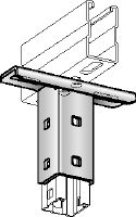 MC-CH Conector de cruce galvanizado para la fijación de carriles de montaje MC dentro de estructuras 3D en interiores