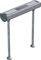 Carril embebido serrado HAC-V-T Carriles de anclaje embebidos serrados con capacidad de carga mejorada y varias profundidades de empotramiento para fijaciones económicas de fachadas de muro cortina