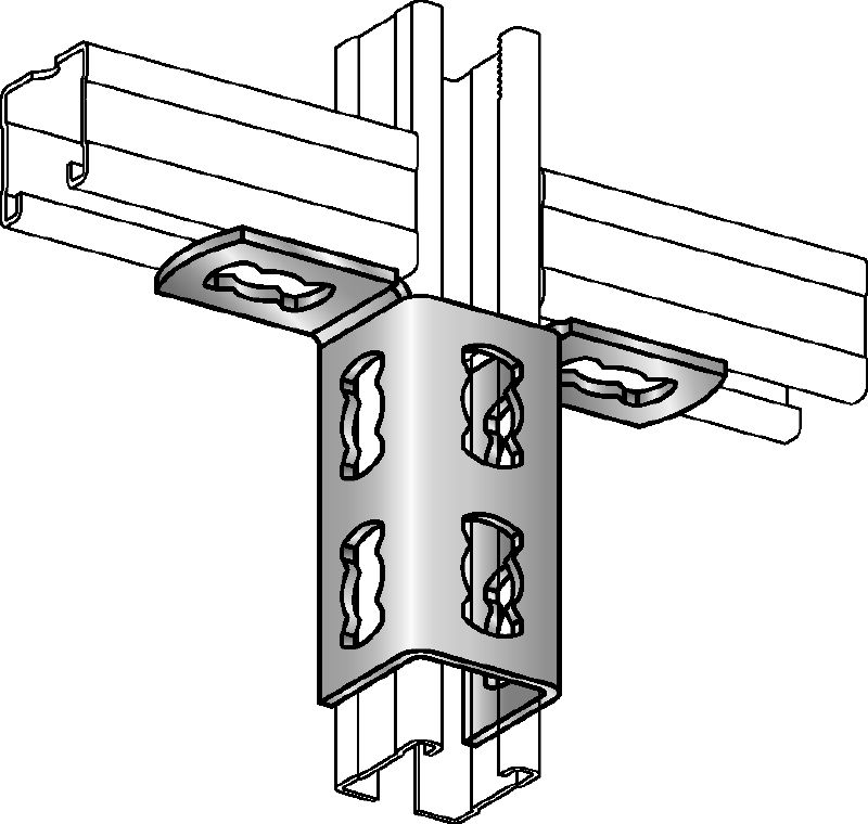 MQV-2D-R Conector de carril de acero inoxidable (A4) para estructuras bidimensionales