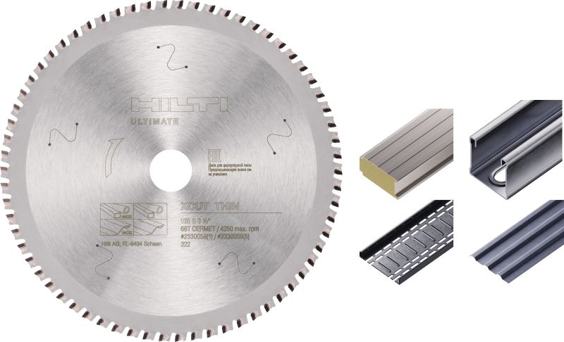 Disco de sierra circular X-Cut fino de acero y acero inoxidable Disco de sierra circular de excelente rendimiento con dientes de cermet que permiten realizar cortes con mayor rapidez y que ofrecen mayor durabilidad en acero inoxidable y chapas metálicas