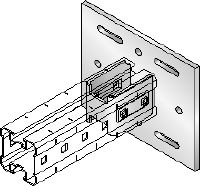 Conector de placa base MIQC-S Placa base galvanizada en caliente (HDG) para la fijación de vigas MIQ a acero en aplicaciones pesadas