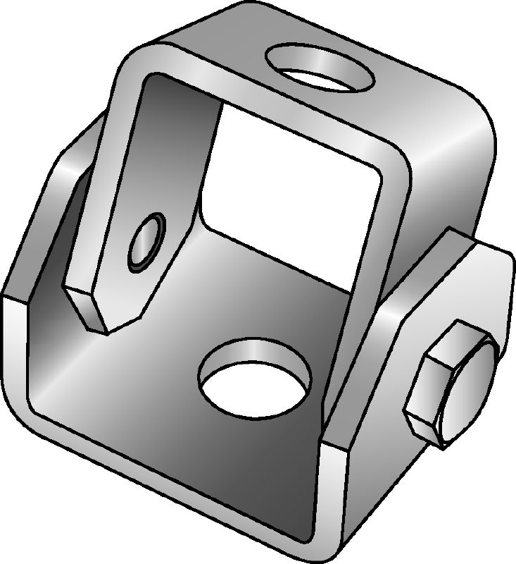 MQP-U Elemento pivotante galvanizado para la fijación de sistemas de soporte modulares con varillas roscadas