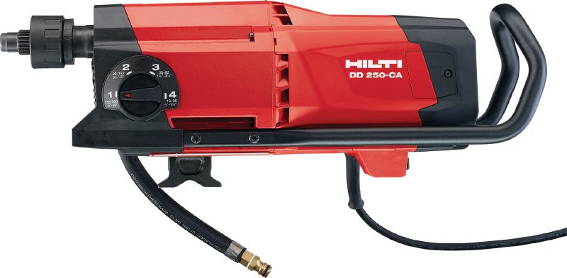 Perforación con corona hueca DD 250-CA Herramienta de perforación diamantada pesada avanzada con unidad de alimentación automática Cut Assist para perforación con corona hueca de diámetros pequeños y grandes de 12 a 500 mm
