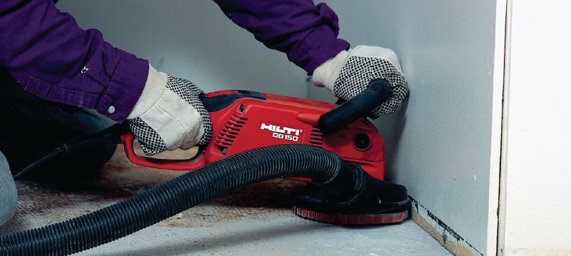 Amoladora de hormigón DG 150 Amoladora para tareas pesadas de desbaste y alisado de hormigón, así como para la eliminación de pinturas y revestimientos Aplicaciones 1