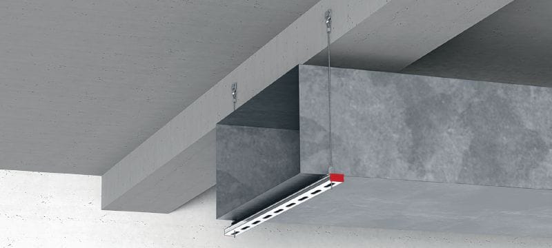 Clip de suspensión a techo MW-C Brida de argolla multifuncional para la fijación de sistemas de suspensión de cables trenzados MW a cualquier superficie vertical, horizontal o inclinada Aplicaciones 1