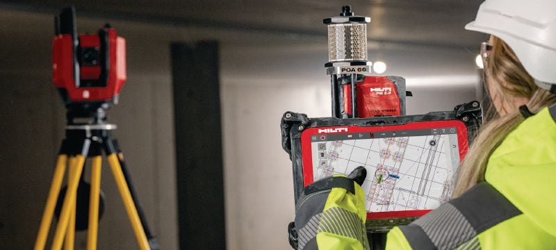 Herramienta de diseño de construcción PLT 400-2 Herramienta de diseño de construcción versátil y fácil de utilizar para una sola persona que ofrece precisión de medición en ángulo de 2 y rango ampliado para la colocación de estacas de localización en el lugar de trabajo Aplicaciones 1