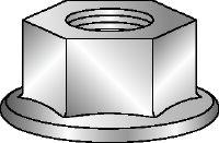 Tuerca con reborde hexagonal galvanizada Tuerca hexagonal galvanizada con reborde que cumple los requisitos de la norma DIN 6923 8