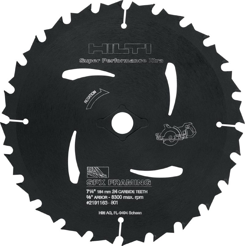 Disco de sierra circular para estructuras de madera Disco con dientes de carburo para sierra circular de alto rendimiento y para tareas de corte de estructuras de madera que ofrece mayor velocidad de corte, dura más y maximiza la productividad de las sierras a batería