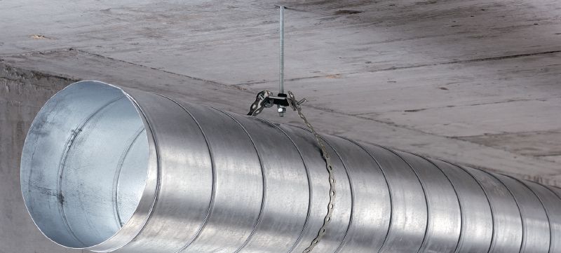 Pletina de suspensión para cinta perforada MV-SI Pletina de suspensión perforada galvanizada para la fijación de conductos de ventilación Aplicaciones 1