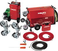 Sierra de hilo DS WS15 Sierra de cable eléctrica (15 kW) que ofrece un funcionamiento sencillo en tareas de corte pesadas y sistema de tensión del cable automático