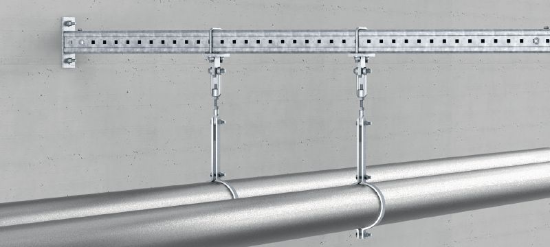 MIC-SPH Accesorio galvanizado en caliente (HDG) para la fijación a vigas MI y el anclaje de tuberías suspendidas Aplicaciones 1