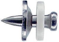 Clavos de acero inoxidable X-CR S12 con arandela Clavo individual para el uso con herramientas de fijación directa con pólvora en acero en entornos corrosivos
