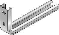 MQK-21-L Soporte galvanizado de 21 mm de altura, con carril de carga MQ para aplicaciones de interior de carga media