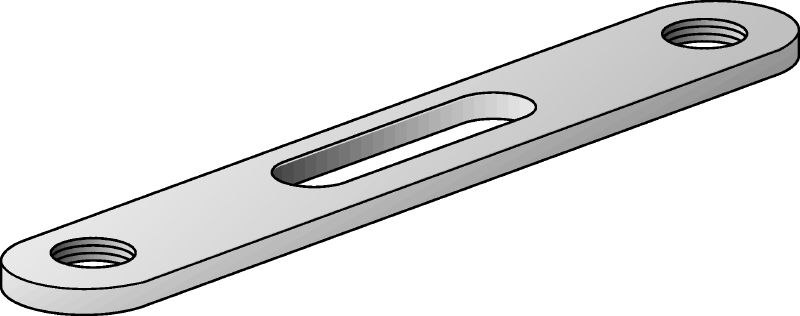 MP Placa base con perno doble galvanizada que permite fijar dos placas tuerca con un único ángulo