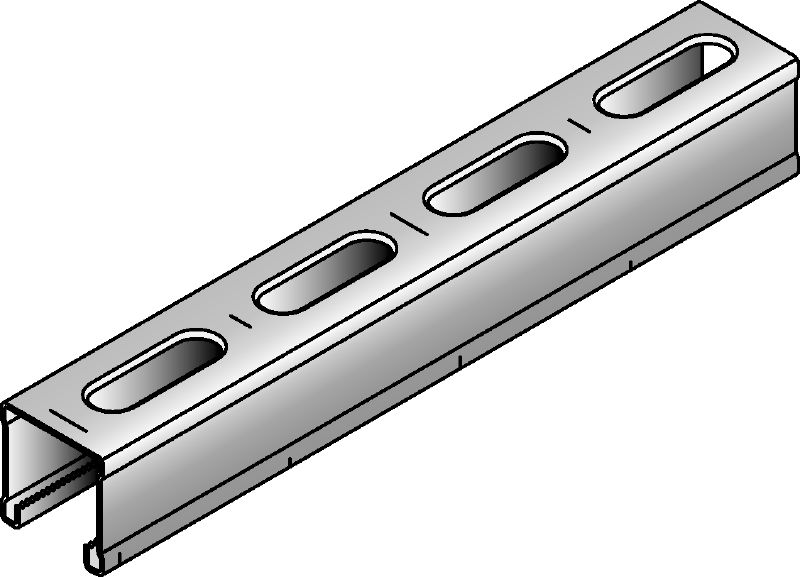 Canal MM-C-30 Carril de carga MM galvanizado de 30 mm de alto para aplicaciones ligeras
