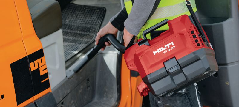 Aspirador a batería para la construcción VC 5-22 Aspirador de construcción compacta y a batería para la limpieza de la obra (en seco), depósito de 3,5 l (batería Nuron) Aplicaciones 1