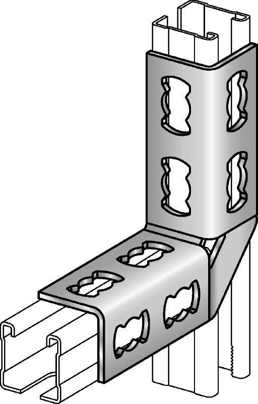 Soporte angular MQW-8/90 Ángulo galvanizado de 90 grados para la conexión de varios carriles de carga MQ