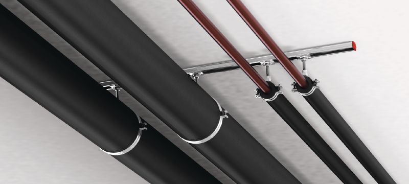 Abrazadera de tuberías de refrigeración con cierre rápido MRP-C Abrazadera de tuberías galvanizada de alta calidad para la fijación de tuberías de refrigeración y de agua fría con una amplia variedad de espesores de aislamientos Aplicaciones 1