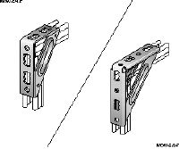 Soporte angular MQW-S-F Ángulo pesado galvanizado en caliente (HDG) de 90 grados para la conexión de varios carriles de carga MQ en aplicaciones de carga media/pesadas