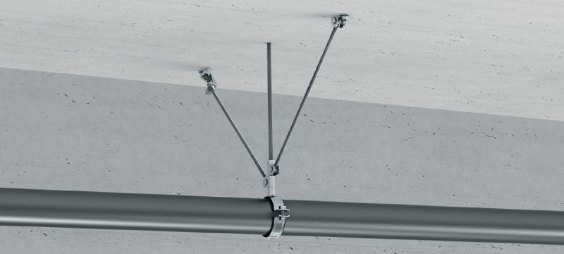 Articulación de varilla sísmica MT-S-CH Conector de abrazadera premontado galvanizado que ofrece mayor capacidad de carga para el montaje en materiales base Aplicaciones 1