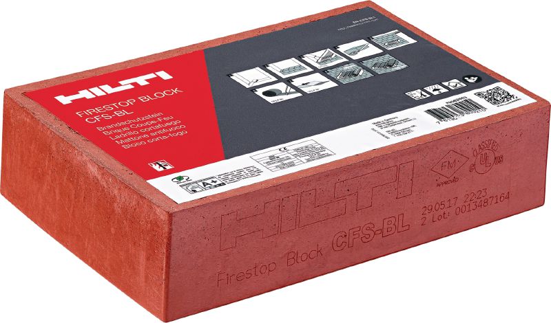Ladrillos flexibles intumescentes CFS-BL Ladrillo flexible intumescente preformado para el sellado de atravesamientos con cables