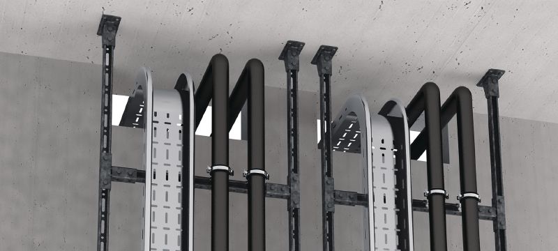 Tuerca de carril Fast-Lock MT- FL OC con perno Tuerca de carril Fast-Lock con perno para la fijación de placas base y conectores a carriles de perfil MT, para uso en exteriores con poca contaminación Aplicaciones 1