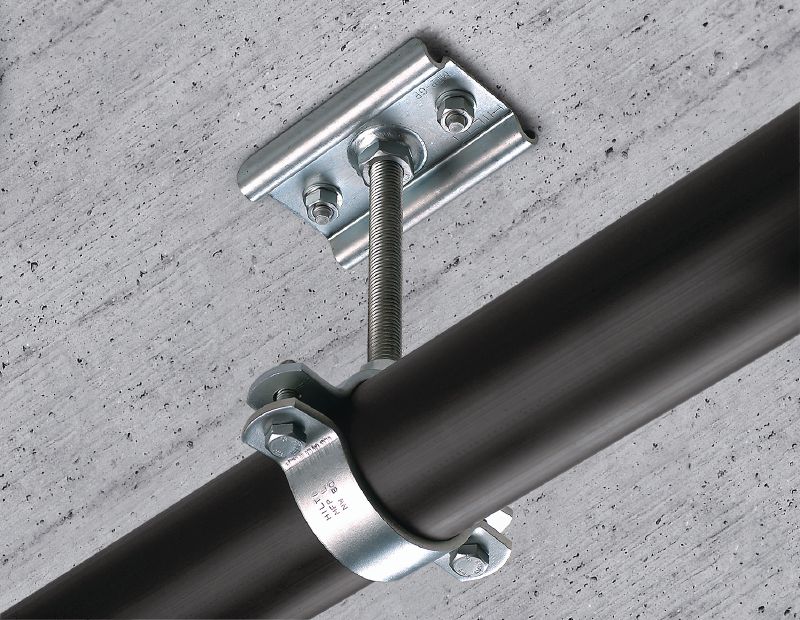 Abrazaderas de tuberías de punto fijo MFP-PC Abrazadera para tuberías de punto fijo galvanizada que ofrece el máximo rendimiento en aplicaciones de tuberías de carga pesada Aplicaciones 1