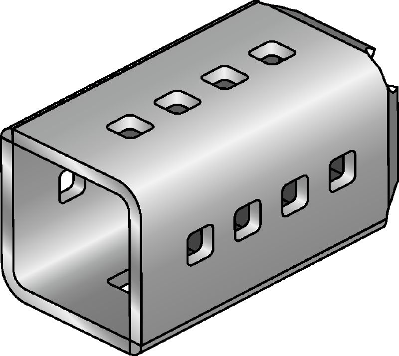 Conector MIC-SC Conector galvanizado en caliente (HDG) para el uso con placas base MI que permiten el posicionamiento libre de la viga