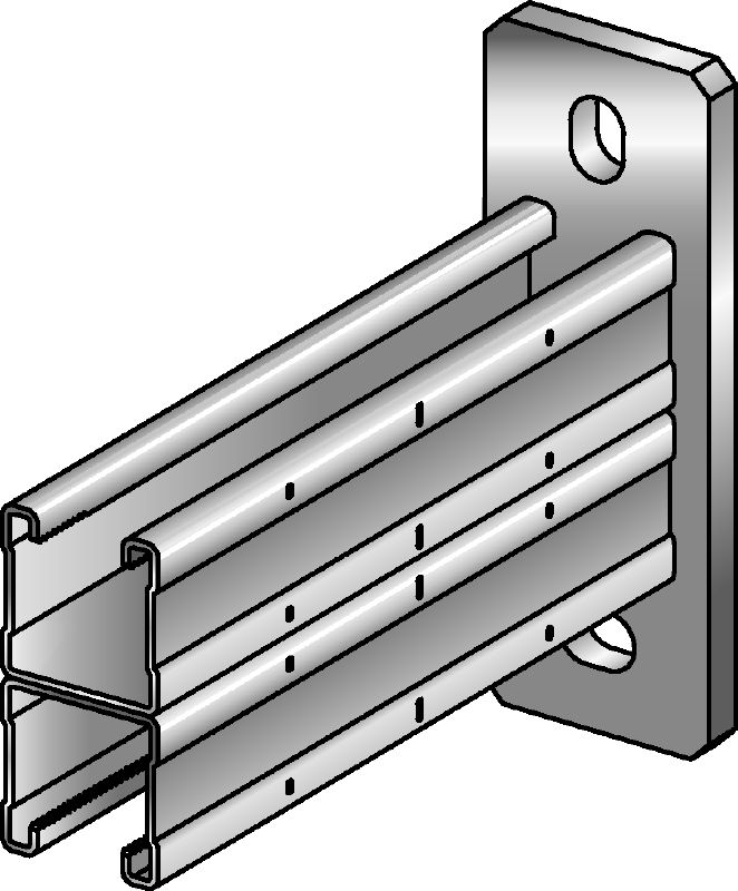 MQK-41 D-F Soporte doble galvanizado en caliente (HDG) para aplicaciones de carga media