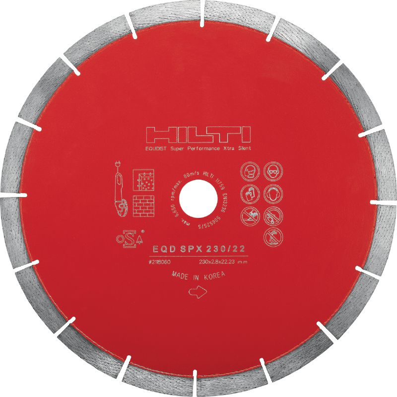 SPX Hoja deDisco de diamante silencioso SPX Hoja de diamante silenciosa de alto rendimiento con tecnología Equidist para tareas de corte en distintos materiales base