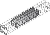 Conector MIQC-E Conector galvanizado en caliente (HDG) utilizado para conectar vigas MIQ longitudinalmente para cubrir largos tramos en aplicaciones pesadas
