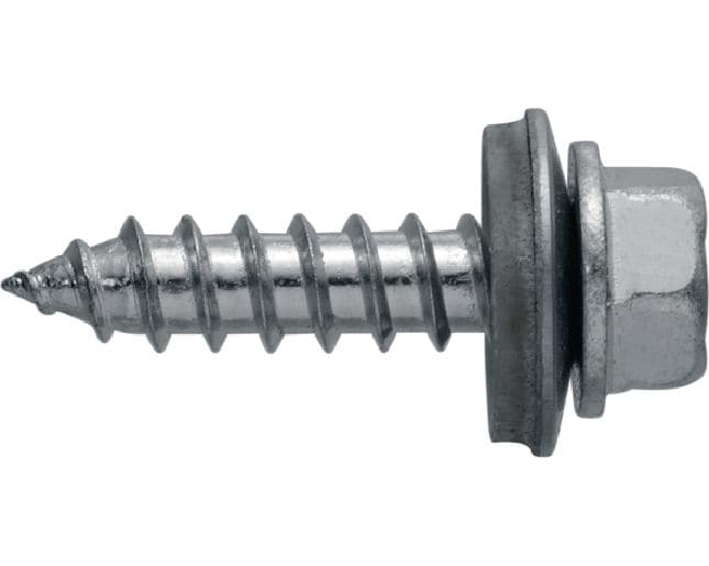 Tornillos autorroscantes S-MP 53 Z Tornillo autorroscante (acero al carbono galvanizado) con arandela de 16 mm para fijaciones en marcos de madera o acero/aluminio de bajo espesor
