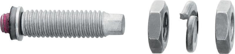 Perno ajustable S-BT-EF Vástago de tornillo roscado (acero al carbono HDG, rosca de sistema métrico) para conexiones eléctricas en acero en entornos medianamente corrosivos
