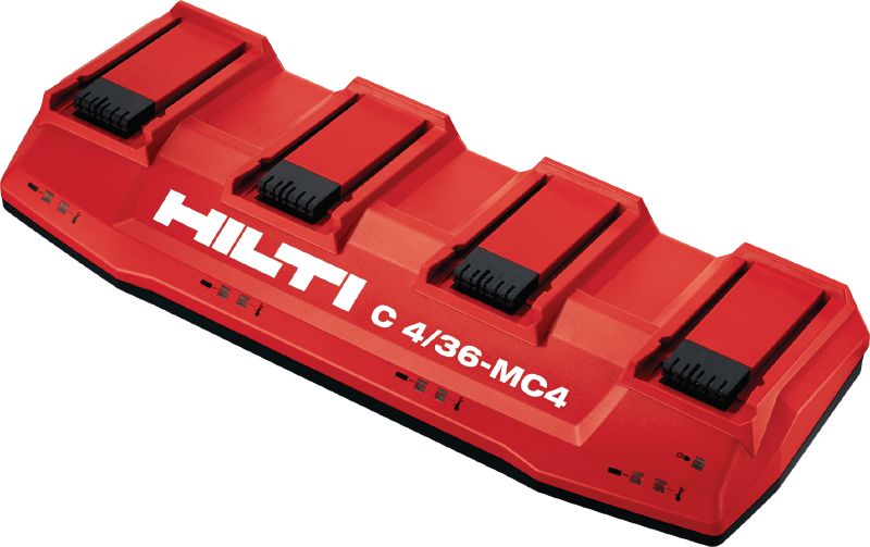 Cargador de varias bahías C4/36-MC4 Cargador múltiple de varios voltajes para todas las baterías Ion Litio de Hilti