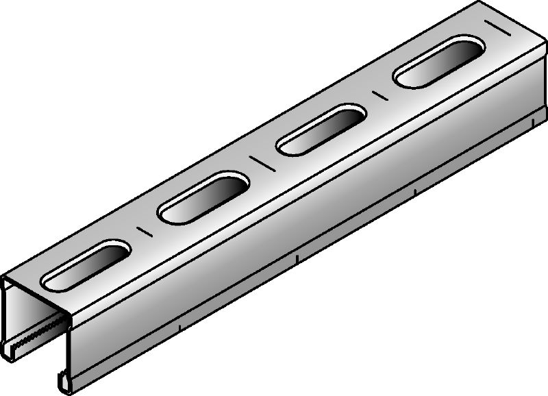 Canal MM-C-30 Carril de carga MM galvanizado de 30 mm de alto para aplicaciones ligeras
