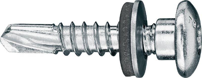 Tornillos para metal autotaladrantes S-MD 33 PS Tornillo autotaladrante de cabeza alomada (acero inoxidable A2) con arandela de 12 mm para fijaciones de metal a metal de espesor medio-alto (hasta 6,0 mm)