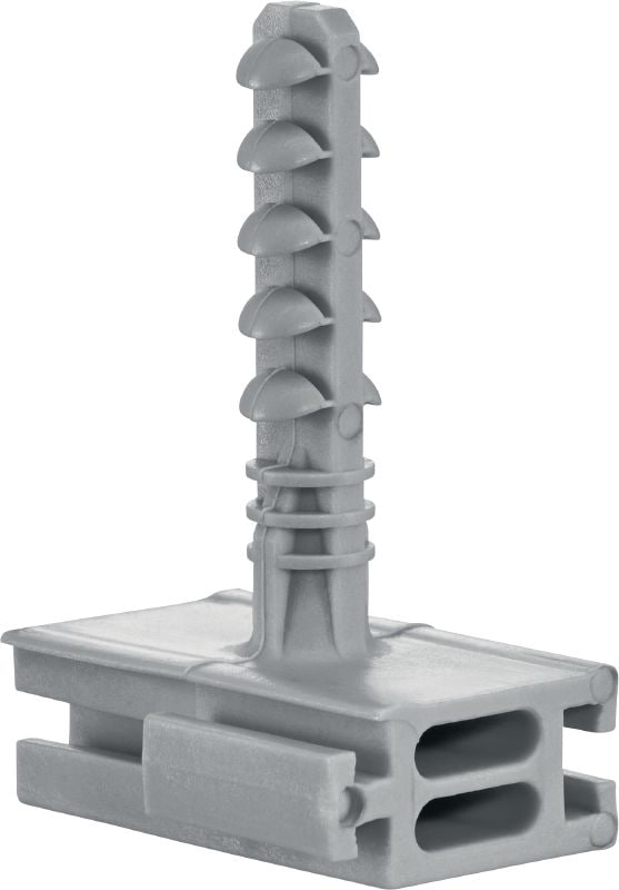 Anclaje con ajuste a presión X-EA MX Anclaje de ajuste a presión de plástico para conectar clips de cables/conductos de plástico, abrazaderas y portacables para grupos de cables cuando se realiza el anclaje a hormigón y mampostería.