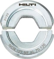Mordazas NF de 12 toneladas para aluminio Mordazas NF de 12 toneladas para terminales y conectores de aluminio de hasta 300 mm²