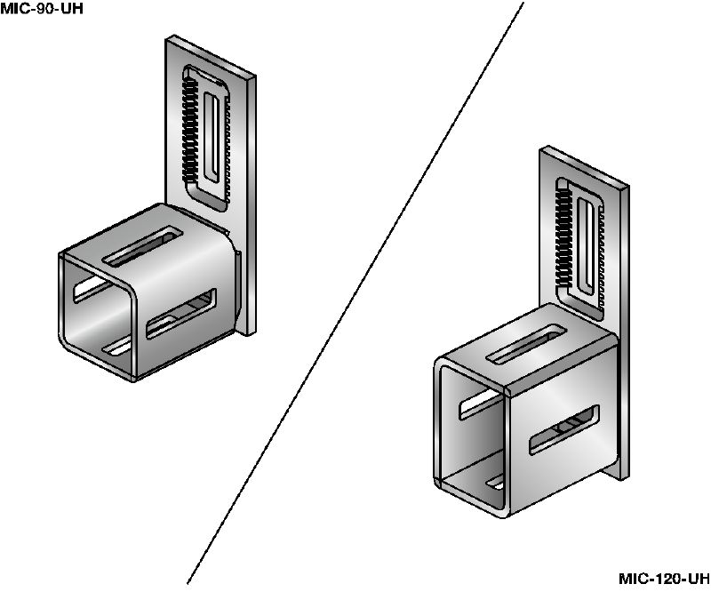 MIC-UH Conector galvanizado en caliente (HDG) estándar para la fijación de vigas MI contiguas