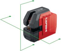 Láser de línea cruzada y plomada PM 20-CG Láser combinado de luz verde con 2 líneas y 4 puntos para tareas de fontanería, nivelado, alineaciones y cálculos de escuadras