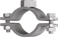 Abrazaderas de tuberías de punto fijo MFP-PC Abrazadera para tuberías de punto fijo galvanizada que ofrece el máximo rendimiento en aplicaciones de tuberías de carga pesada