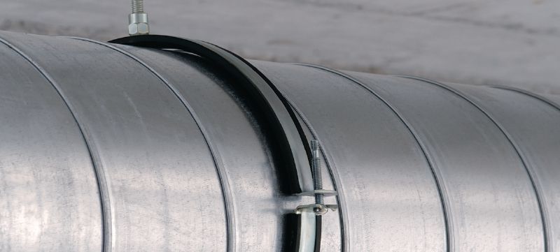 MV-PI Abrazadera para tuberías de ventilación con elemento de aislamiento acústico y cabeza de conexión M8/M10 Aplicaciones 1