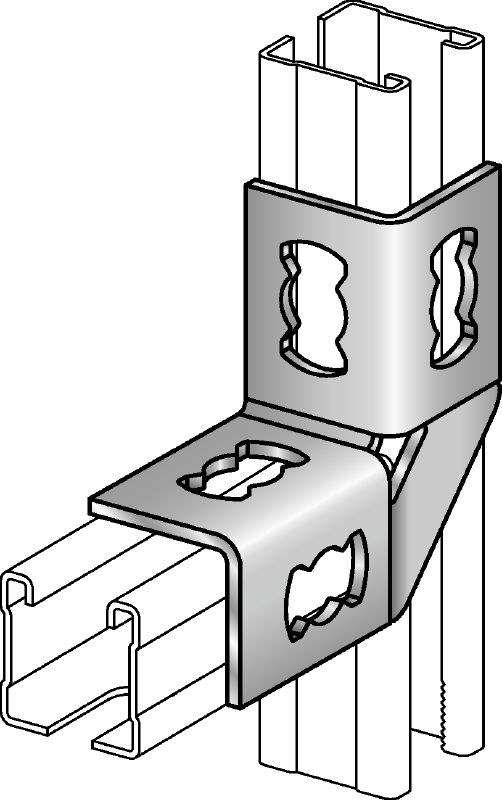 Conector angular MQW-4-90 Ángulo galvanizado de 90 grados para la conexión de varios carriles de carga MQ