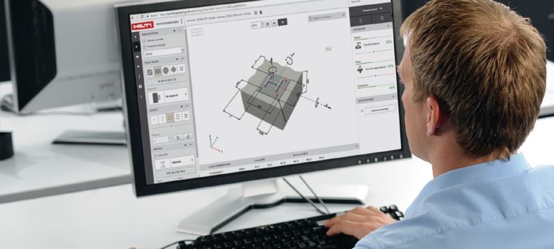 PROFIS Engineering Suite, software de diseño estructural Software de ingeniería PROFIS basado en la nube para el diseño de conexiones con anclajes de estructuras de acero a hormigón y de hormigón a hormigón conformes a una amplia variedad de normativas y homologaciones. Aplicaciones 1